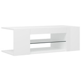 vidaXL Szafka TV z oświetleniem LED, wysoki połysk, biała, 90x39x30 cm