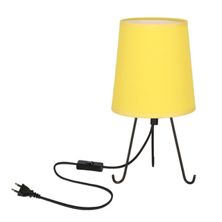 Lampka nocna Smally z abażurem żółtym czarna metalowa E14