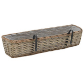 vidaXL Donice balkonowe, 2 szt., wiklina z wyściółką z PE, 80 cm