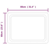 vidaXL Lustro łazienkowe z LED, 80x60 cm