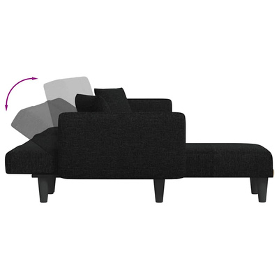 vidaXL Sofa rozkładana L, czarna, 275x140x70 cm, tkanina