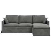 Sofa Ciemnoszary 228 x 134 x 80 cm Aksamit