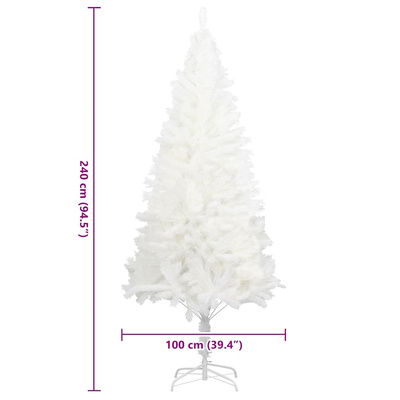 Sztuczna choinka z realistycznymi igłami, biała, 240 cm
