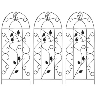 Podpórki do roślin pnących, 3 szt., czarne, 40x100 cm, żelazo