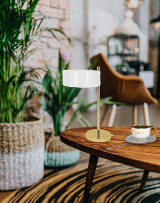 Nowoczesna lampa stołowa led kryształ ANTILA złoty