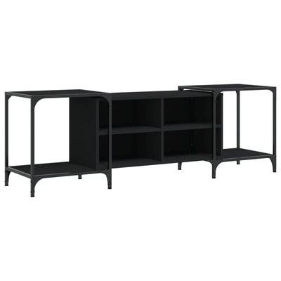 vidaXL Szafka pod TV, czarna, 153x37x50 cm, materiał drewnopochodny