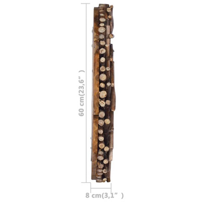vidaXL Lustro ścienne, 60 cm, tekowe, okrągłe