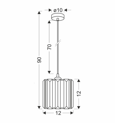 Lampa Wisząca Czarny 1X40 E27 Klosz Czarny+Kryształy Bezbarwne Glassia