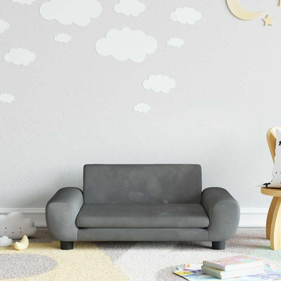 vidaXL Sofa dla dzieci, ciemnoszara, 70x45x33 cm, aksamit