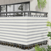 Ekran balkonowy Jasnoszary i biały. 120 x 500 cm