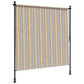 vidaXL Roleta zewnętrzna, żółto-biała, 200x270 cm, tkanina i stal