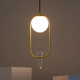 Lampa  Wisząca ZłotaKula Mleczna Abruzzo Umbria E27
