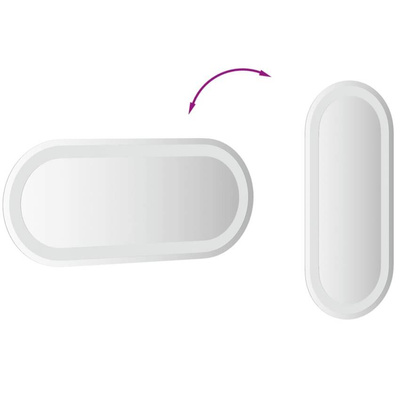 vidaXL Lustro łazienkowe z LED, 60x25 cm, owalne