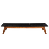 vidaXL Leżaki ze stolikiem, 2 szt., polirattan i lite drewno akacjowe