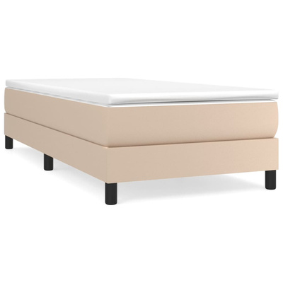 vidaXL Łóżko kontynentalne z materacem, cappuccino, ekoskóra 80x200 cm model standard