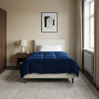 Zimowa Kołdra Ciemnoniebieski 155 x 220 cm Mikrofibra