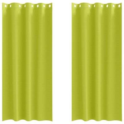 Firany blackout z kółkami 2 pcs Zielony 225 x 140 cm Poliester