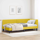 Rama łóżka narożnego Żółty 80 x 200 cm Aksamit