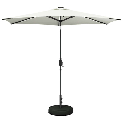 Parasol ogrodowy z oświetleniem LED i podstawą 270 x 270 cm