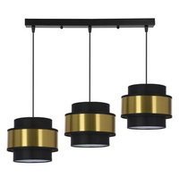 Lampa wisząca z abażurami Prestige nowoczesna czarna nad stół 3-płomienna