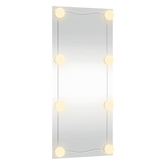 vidaXL Lustro ścienne z LED, 40x80 cm, szklane, prostokątne