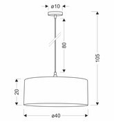 Lampa wisząca z abażurem Shanti szary abażur do sypialni