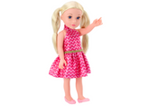 Lalka Różowa Sukienka Kucyki Blond Włosy Duża Laleczka 46cm