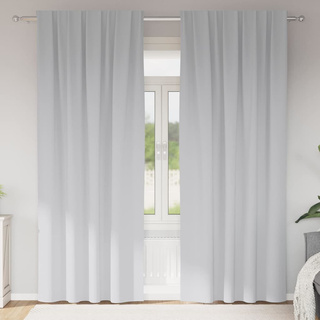 Firany blackout z kółkami 2 pcs Jasnoszary 260 x 140 cm