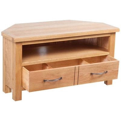 vidaXL Szafka pod TV z szufladą, 88 x 42 x 46 cm, lite drewno dębowe