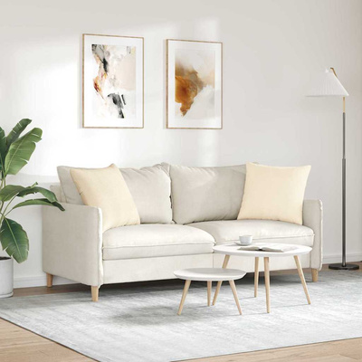 Poduszki na sofę 2 pcs Kremowy 50 x 50 cm Tkanina sztruksowa
