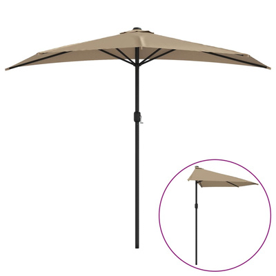 Półparasol balkonowy na słupku z aluminium, 270x144 cm, taupe