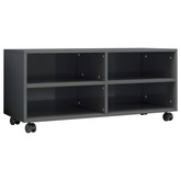 vidaXL Szafka pod TV, wysoki połysk, szara, 90x35x35 cm