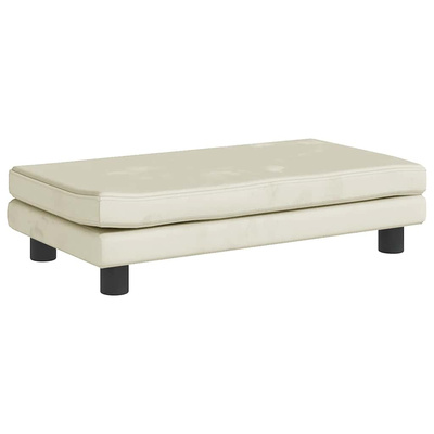 vidaXL Sofa dziecięca z podnóżkiem, kremowa, 100x50x30 cm, aksamit