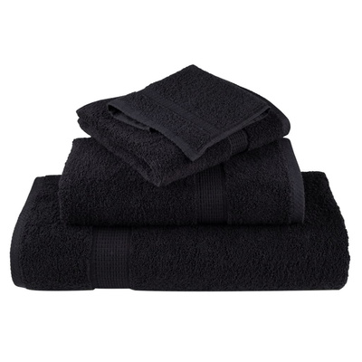 Ręczniczki premium SOLUND, 10 szt., czarne, 30x50 cm, 600 g/cm²
