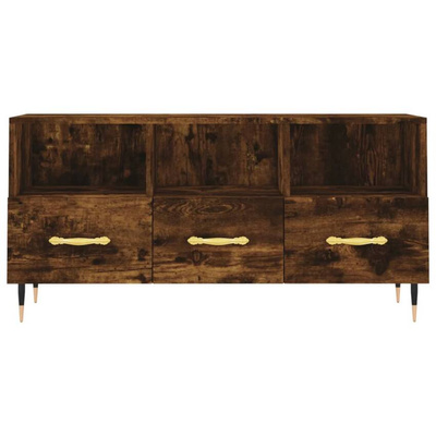 vidaXL Szafka pod TV, przydymiony dąb, 102x36x50 cm wariant 4