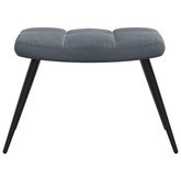 z podnóżkiem, ciemnoszary, obity aksamitem Fotel
