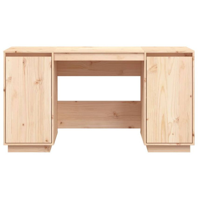 vidaXL Biurko, 140x50x75 cm, lite drewno sosnowe