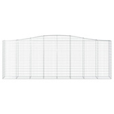 Kosze gabionowe, 2 szt, 400x50x140/160 cm, galwanizowane żelazo