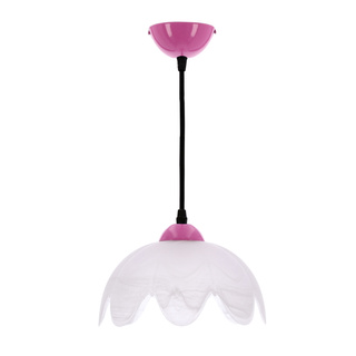COLORI lampa wisząca malinowy klosz biały 1x60W E27 nowoczesna lampa sufitowa dekoracyjna do salonu i kuchni energooszczędna