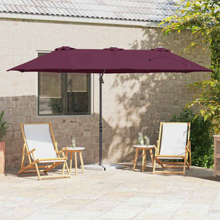 Parasol plażowy Bordeaux Czerwony 372 x 198 x 243 cm