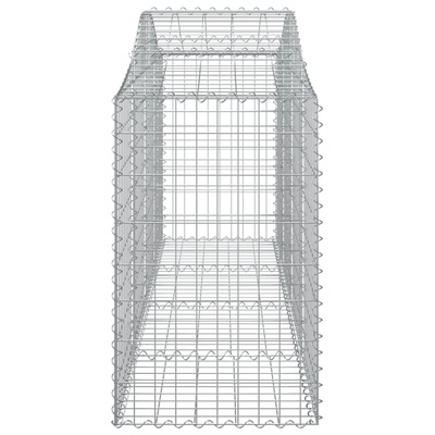 Kosze gabionowe, 10 szt, 200x50x80/100 cm, galwanizowane żelazo