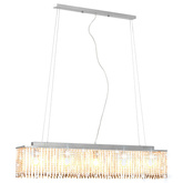 vidaXL Lampa sufitowa z kryształowymi koralikami, srebrna, 104 cm, E14