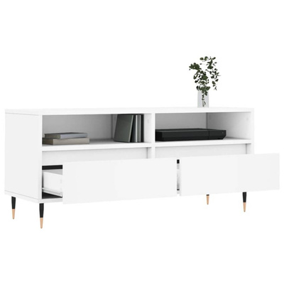 vidaXL Szafka pod TV, biała, 100x34,5x44,5 cm, materiał drewnopochodny