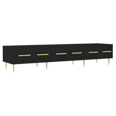 vidaXL Szafka pod TV, czarna, 150x36x30 cm, materiał drewnopochodny