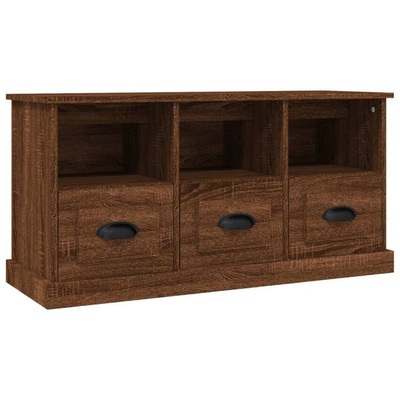 vidaXL Szafka pod TV, brązowy dąb, 100x35x50cm materiał drewnopochodny