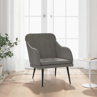 vidaXL Fotel, ciemnoszary, 63x76x80 cm, obity aksamitem