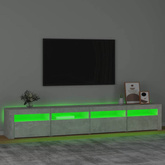 vidaXL Szafka pod TV z oświetleniem LED, szarość betonu, 240x35x40 cm