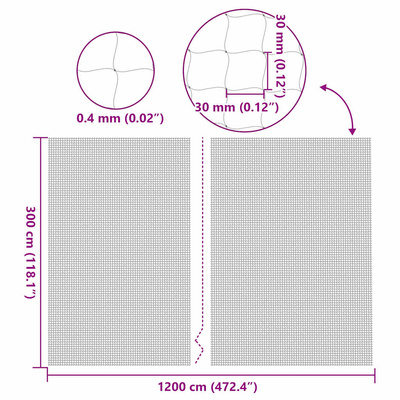 Siatka dla kota przezroczysta 12x3 m Nylon