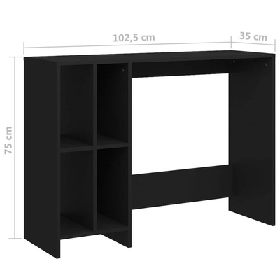 vidaXL Biurko pod laptopa, czarne, 102,5x35x75 cm