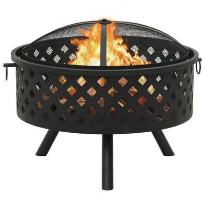 vidaXL Palenisko z pogrzebaczem, 68 cm, XXL, stal